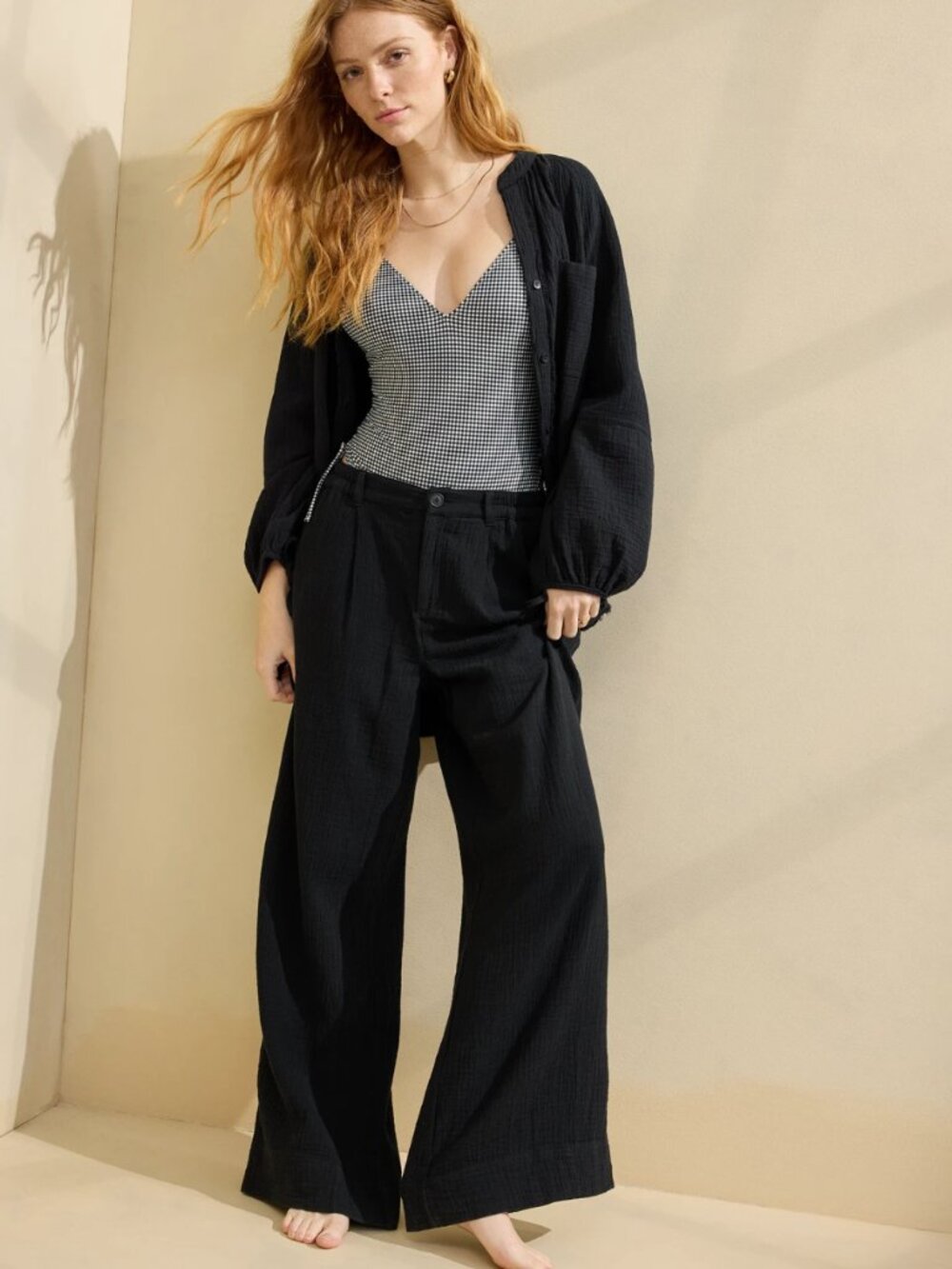 Aerie Daybreak Trouser in True Black
